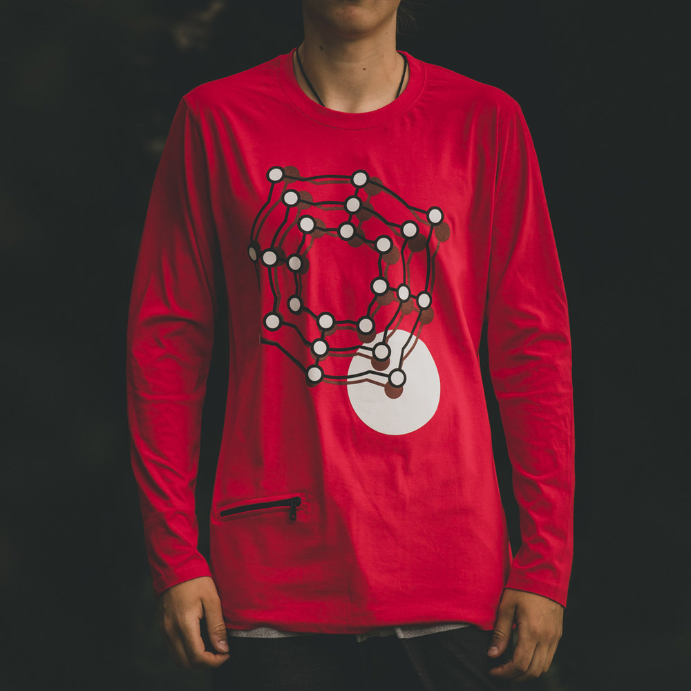 LONGSLEEVE • NINE MEN'S MORRIS • Red  |  Pieces - black & transparent