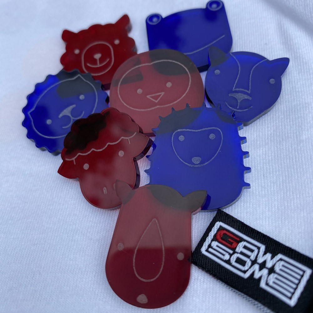 PIECES • CHESS  |  Animals - red & blue