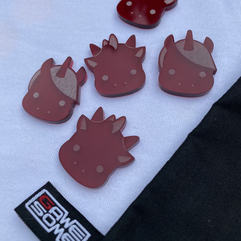 PIECES • NINE MEN'S MORRIS  |  Unicorn & Dragon red